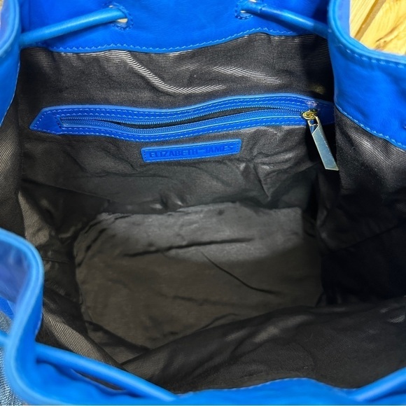 Elizabeth and James Electric Blue Leather Cinch Top Backpack Bucket Bag main image 11